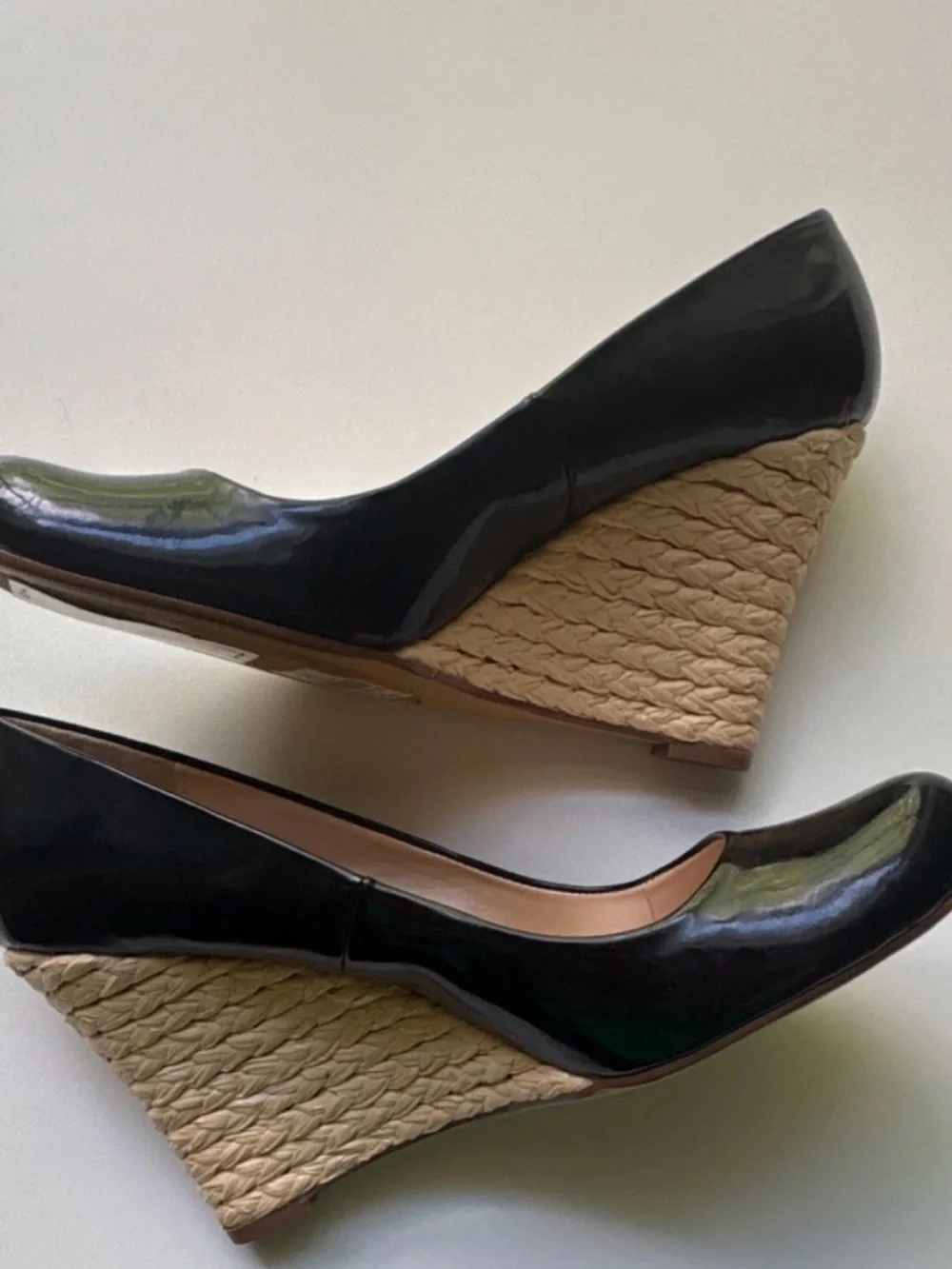 Worthington Black Patent Wedge‎ Espadrille Heels